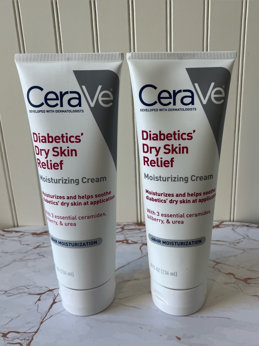 CERAVE DIABETICS’ DRY SKIN RELIEF MOISTURIZING CREAM | SET OF 2 | 8oz EACH | NEW